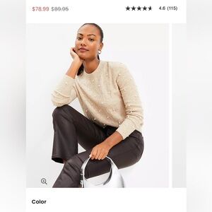 Loft - Pearlized Cable Sweater Size XL -  NWT